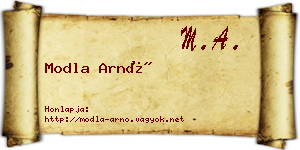 Modla Arnó névjegykártya